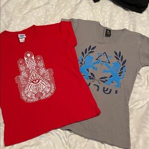 Red & grey Graphic Women's Tees from Israel